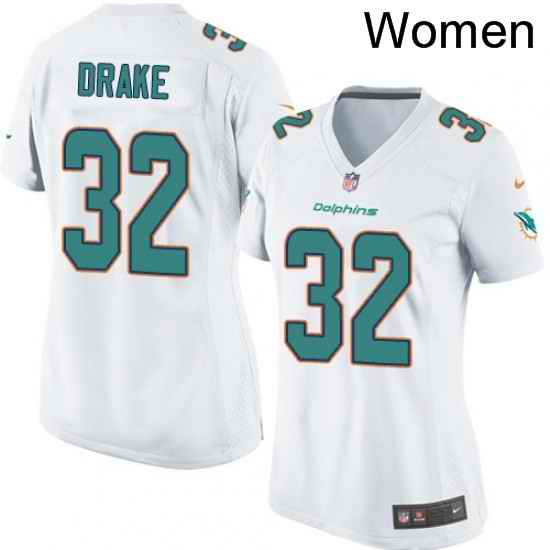 Womens Nike Miami Dolphins 32 Kenyan Drake Game White NFL Jersey